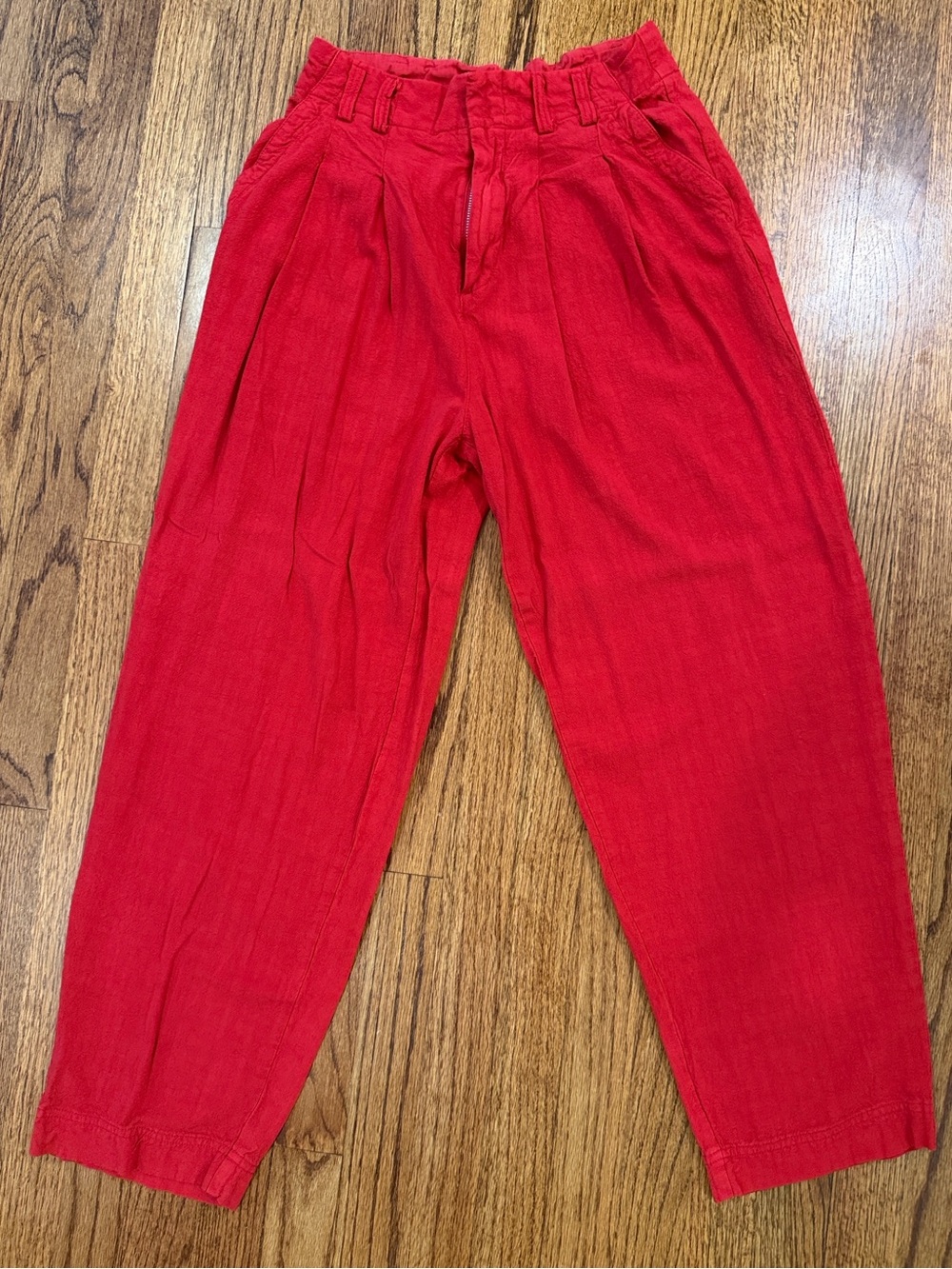 Free People Red Linen Pants
